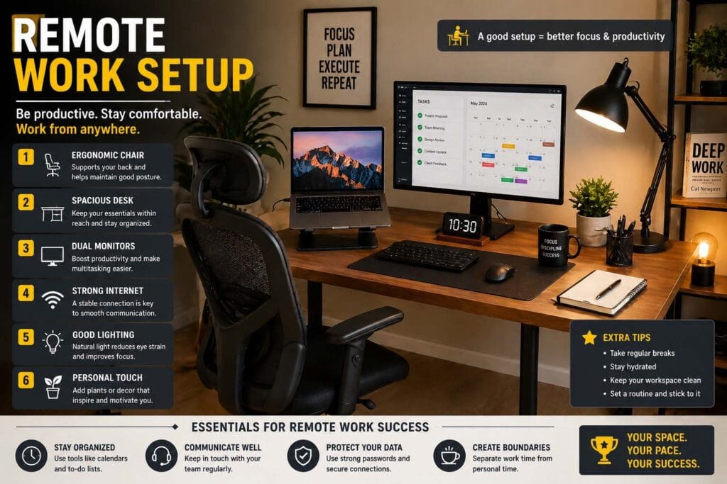 Remote Work Setup Guide: Best Home Office Ideas for Productivity