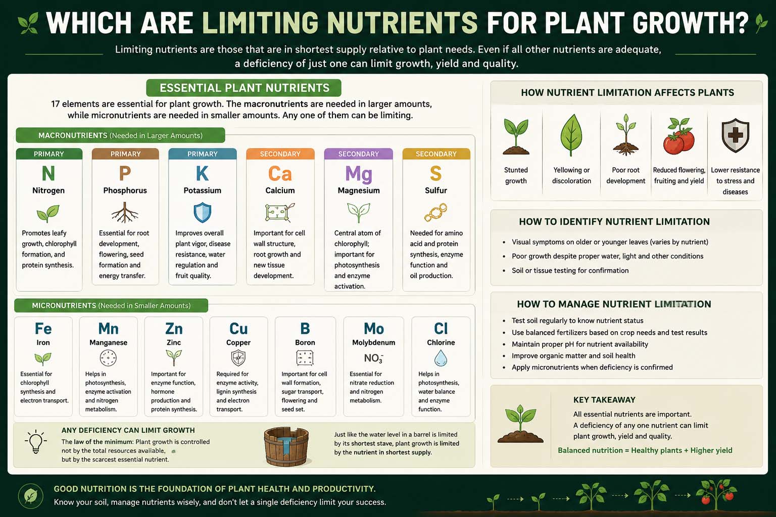 which are limiting nutrients for plant growth?