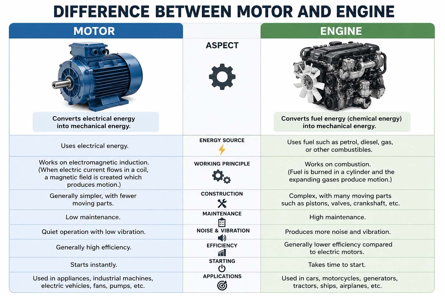 difference between motor and engine