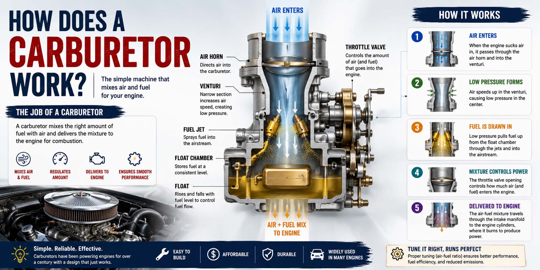 how does a carburetor work