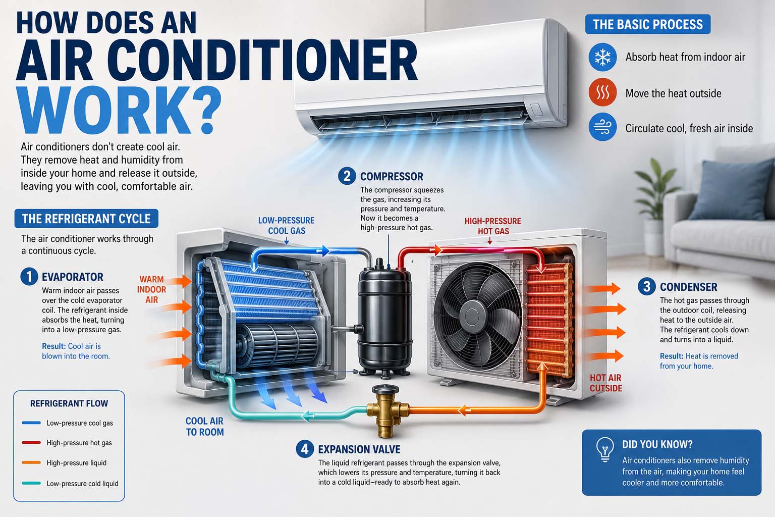 how does an air conditioner work