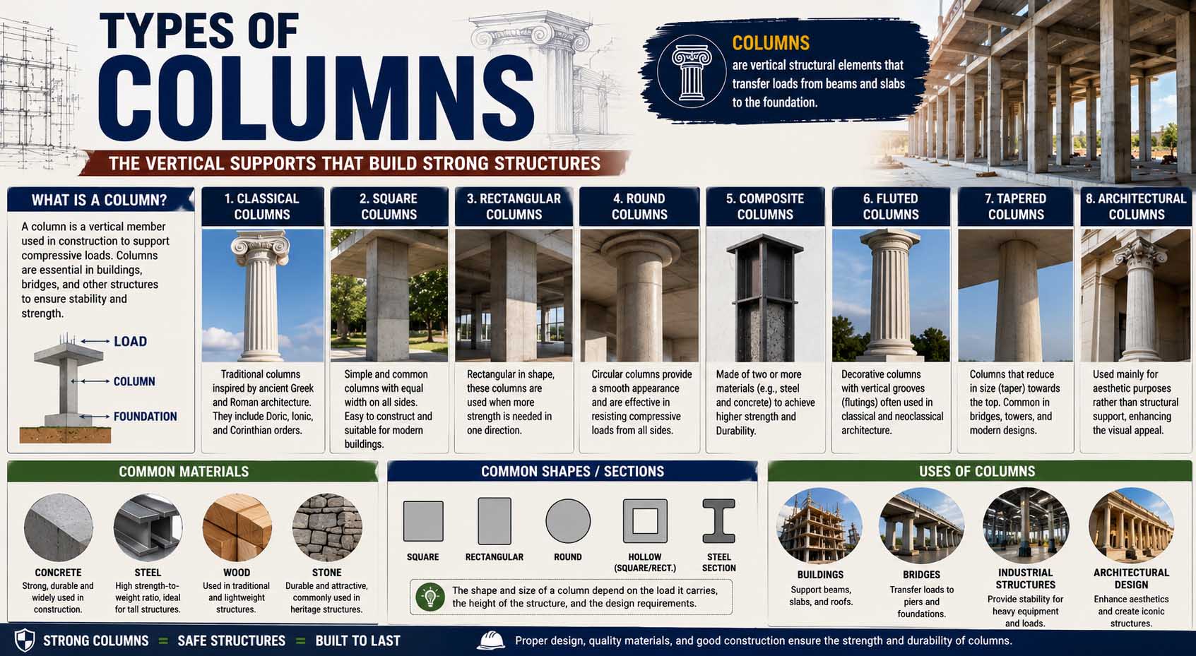 types of columns