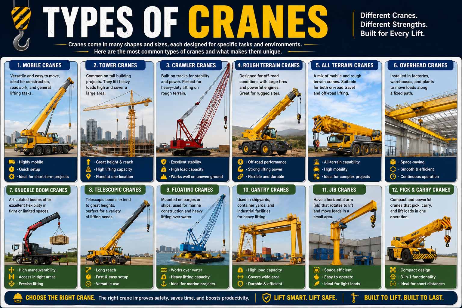 types of cranes